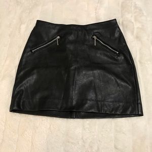 HM pleather black mini skirt